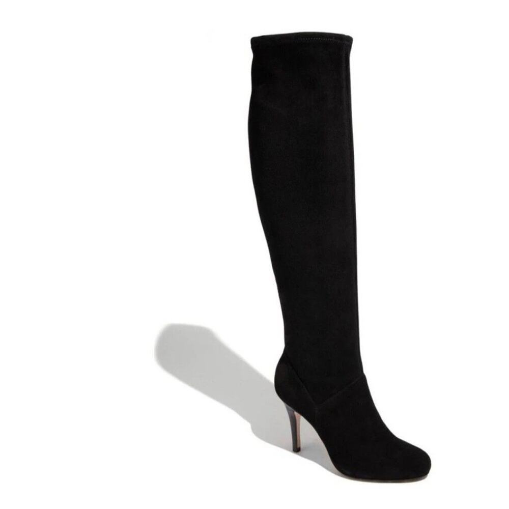 COLE HAAN Air Aliya Black Suede Knee High Platform Heel Boots Size 9 M Ret$395 - Picture 2 of 12